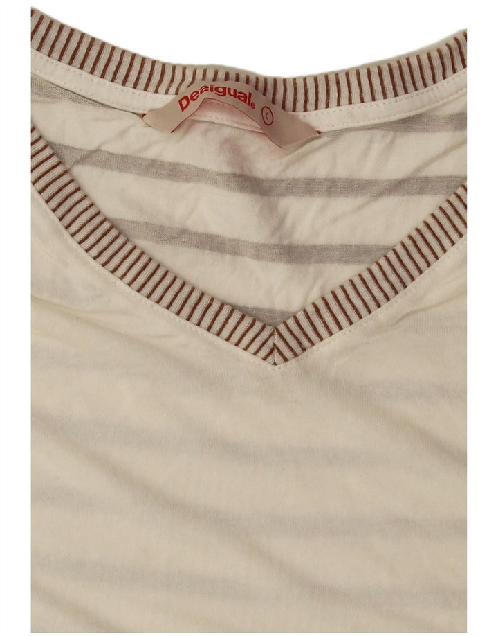 Desigual - Camiseta para mujer, talla grande, color blanco roto, floral