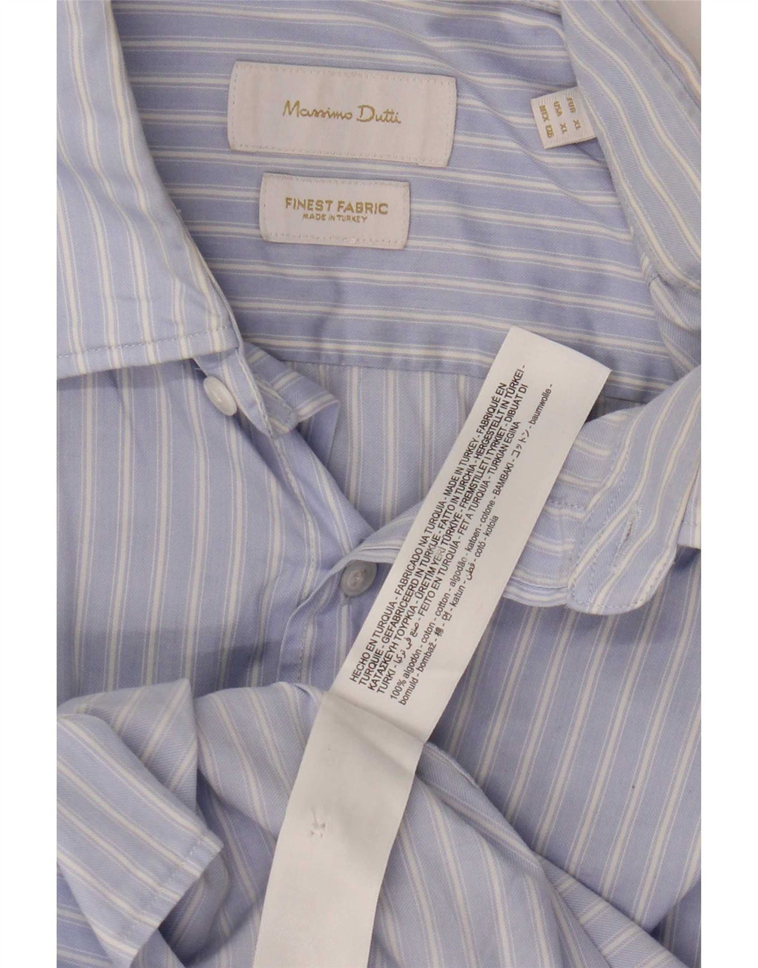 Camisa Massimo Dutti Hombre XL Algodón Rayas Azules