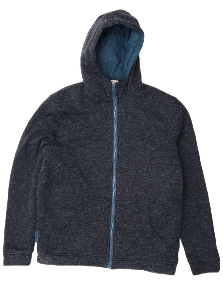 Mountain Warehouse Suéter con capucha y cremallera para hombre, tamaño grande, moteado en azul marino