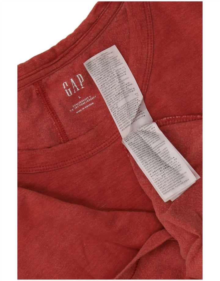 Gap Top Mujer Manga Larga UK 44 Grande Algodón Rojo