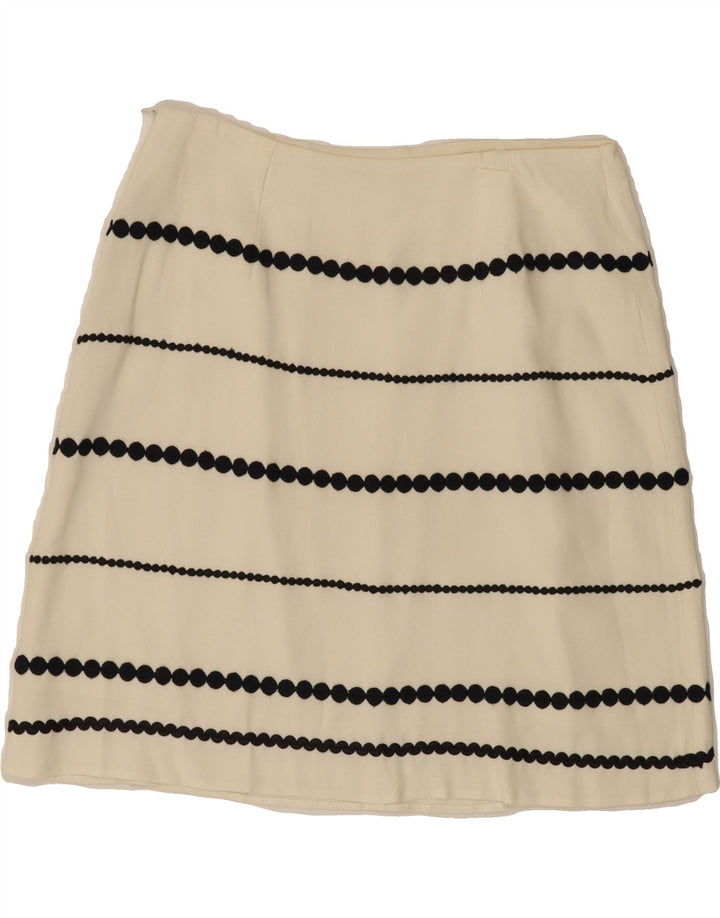 ROUGE A LEVRES Womens A-Line Skirt IT 42 Medium W28  Off White Striped Vintage Rouge A Levres and Second-Hand Rouge A Levres from Messina Hembry 