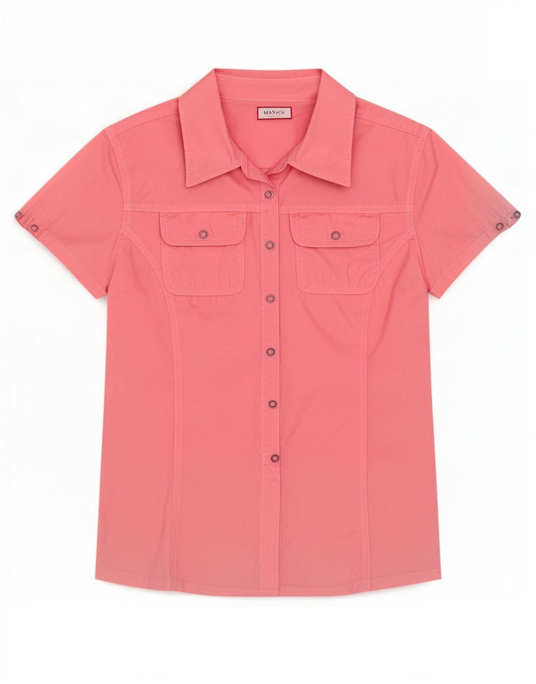 Max & Co. Camisa tipo jersey de manga corta para mujer UK 10 Small Pink Cotton