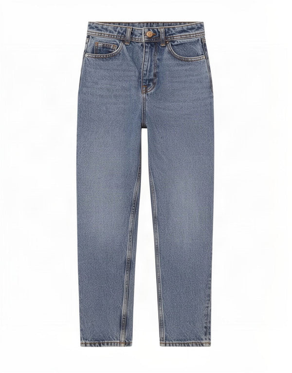 Zara Jeans Cónicos De Tiro Alto Para Mujer EU 32 2XS W22 L27 Algodón Azul