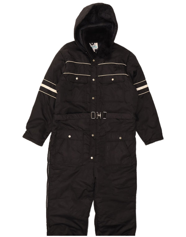 Sears Work Leisure Mens Hooded Ski Jumpsuit Large  Black Nylon