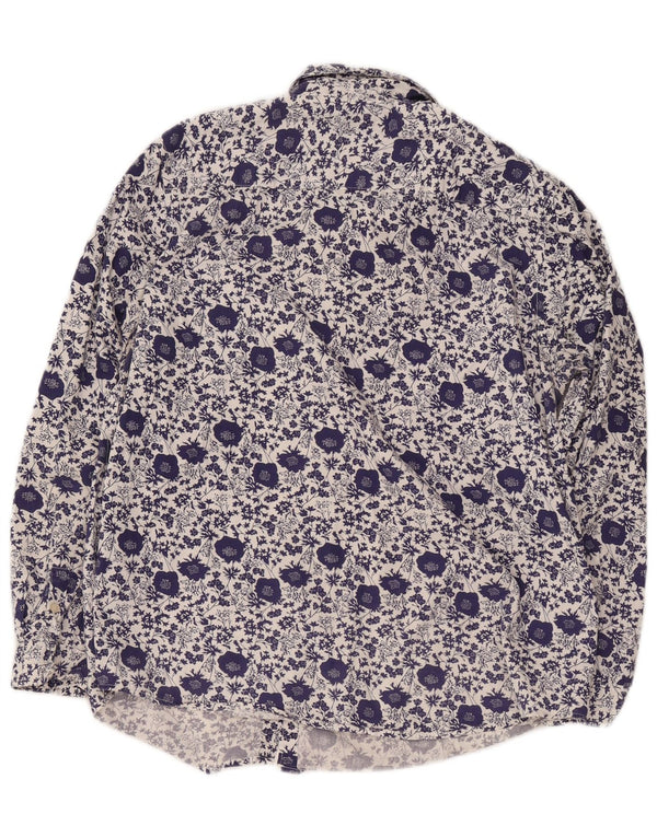 Crew Clothing Camisa de corte clásico para mujer UK 46 Algodón floral azul grande