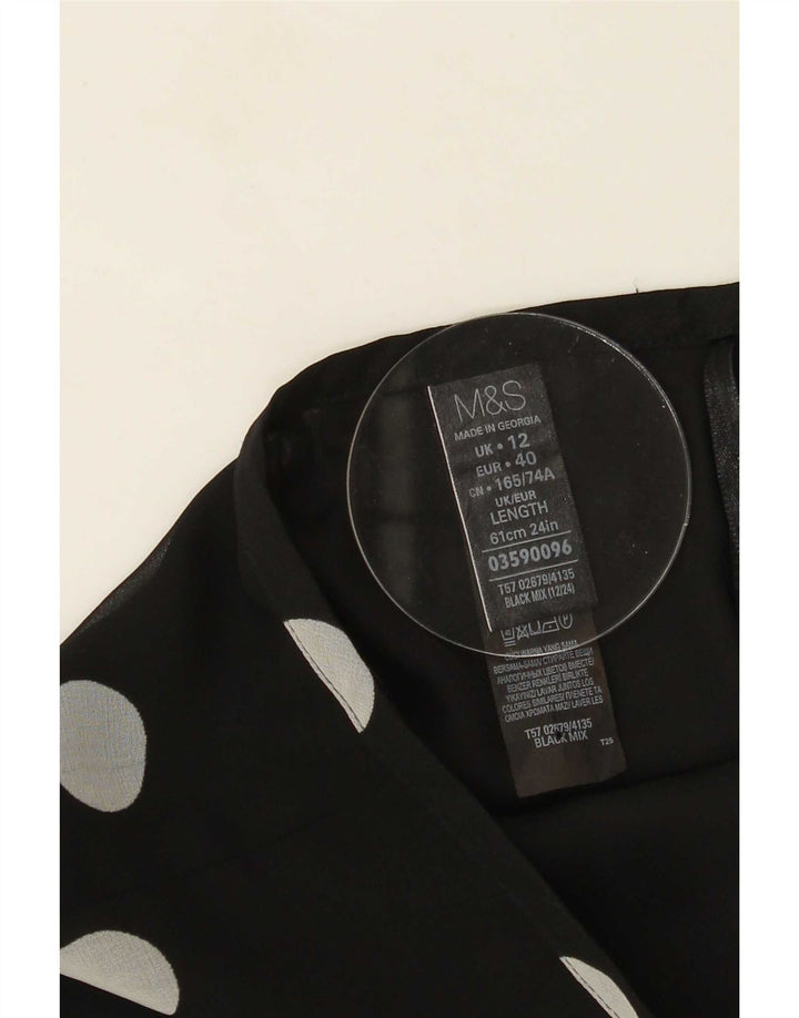 Marks & Spencer Falda acampanada para mujer UK 12 Medium W30 Lunares negros