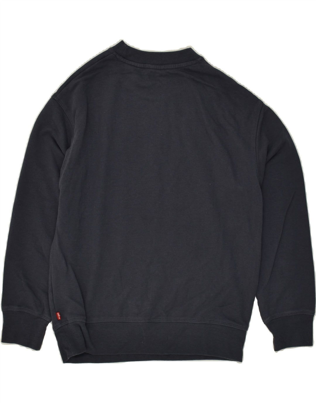 LEVI'S Womens Graphic Sweatshirt Jumper UK 10 Small Navy Blue Cotton Vintage Levi's and Second-Hand Levi's from Messina Hembry 
