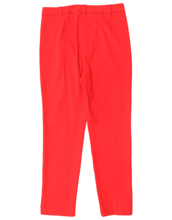 Marks & Spencer Pantalones de traje ajustados para mujer UK 10 Small W27 L27 Poliéster rojo