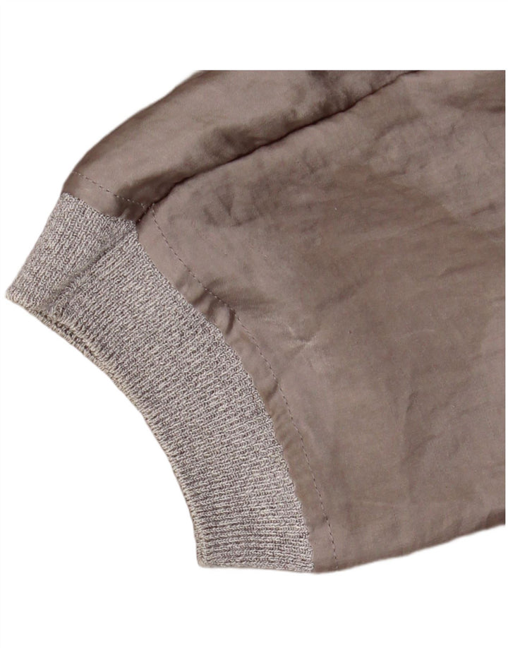 Zara Mujer Crop Blusa De Manga Larga Top UK 44 Gris Medio
