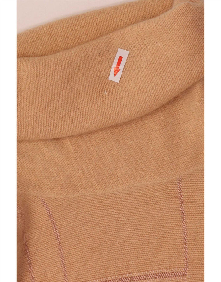 Vintage mujer rollo cuello jersey suéter IT 44 medio rosa geométrico