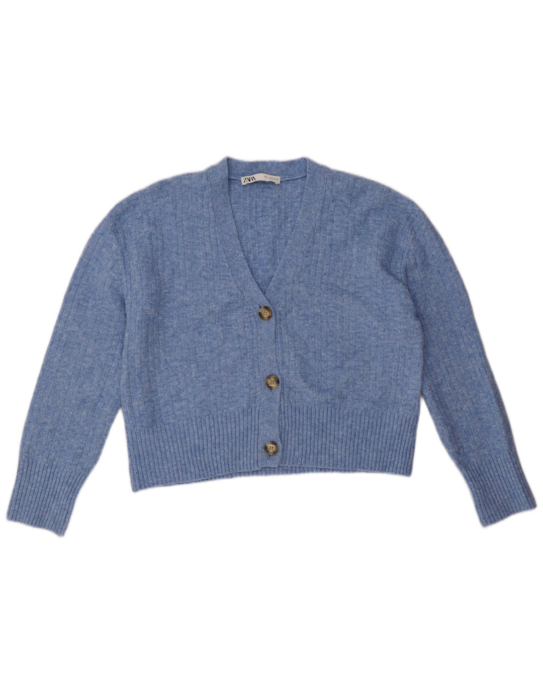 Zara Mujer Suéter Cárdigan Extragrande UK 10 Small Poliéster Azul
