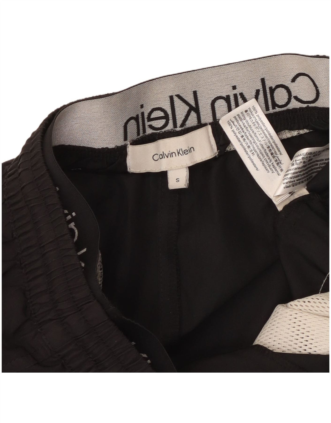 Calvin Klein - Pantalones cortos deportivos para hombre (poliéster negro pequeño)