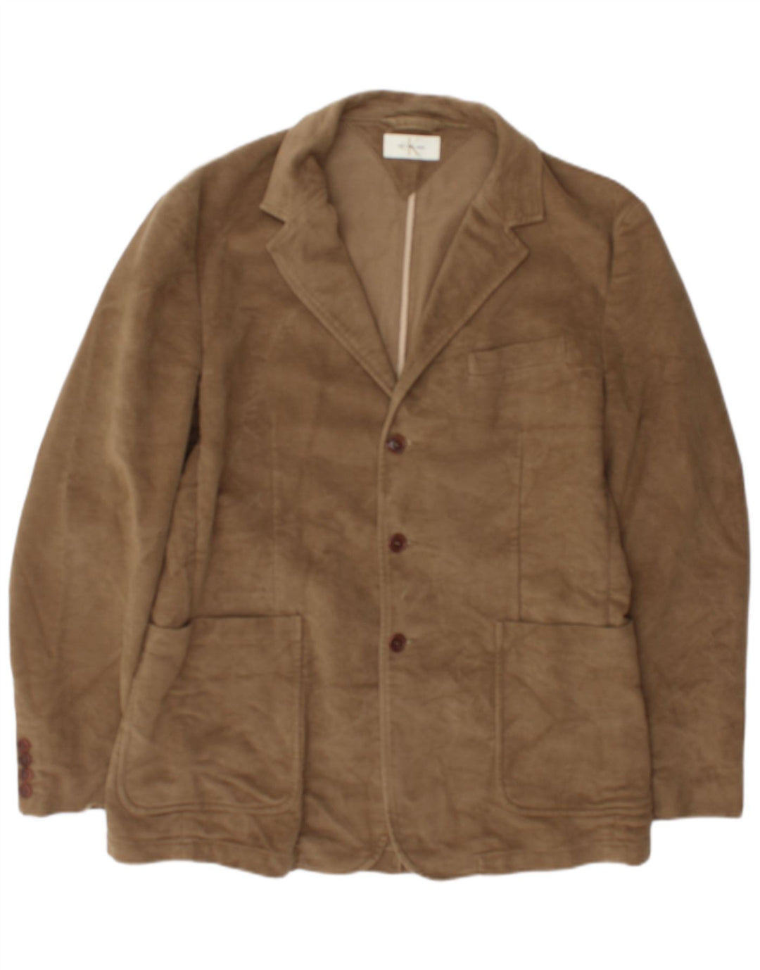 Calvin Klein Jeans Chaqueta tipo blazer de 3 botones para hombre UK 38 Medium Beige