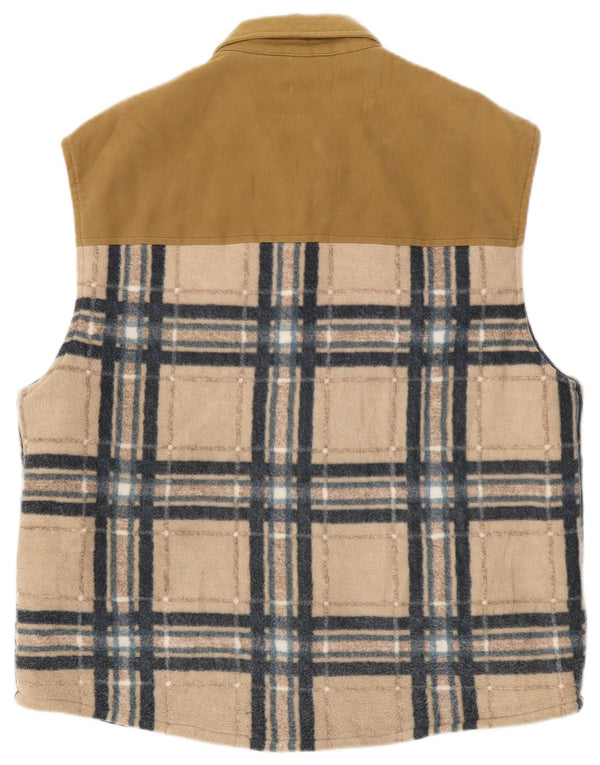 Colmar Chaleco polar para hombre de diez yardas IT 54 Large Beige Check