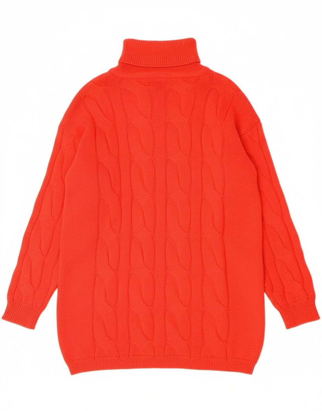 Vintage mujer rollo cuello jersey suéter Reino Unido 16 rojo grande