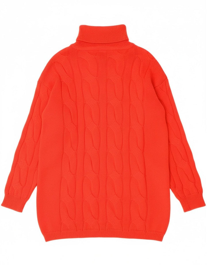 Vintage mujer rollo cuello jersey suéter Reino Unido 16 rojo grande