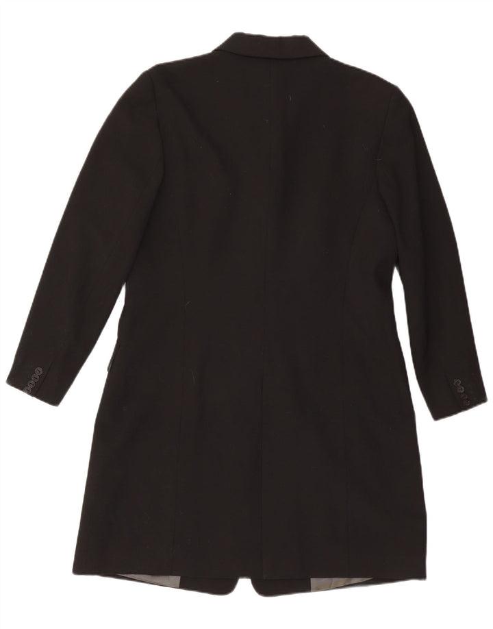 Zara Mujer Chaqueta Blazer Larga De 4 Botones EU 44 XL Poliéster Negro