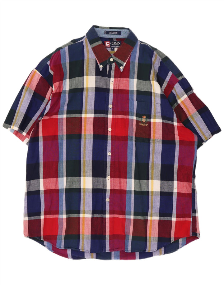 Chaps Ralph Lauren Camisa De Manga Corta Para Hombre XL Algodón A Cuadros Multicolor