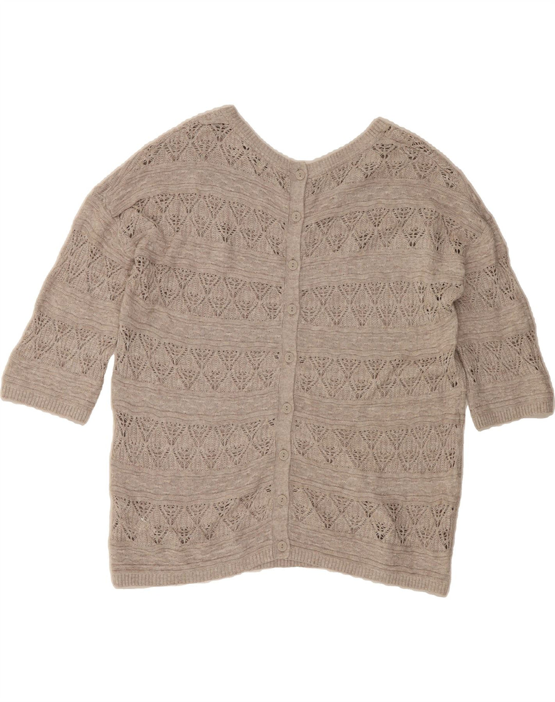 FAT FACE Womens Oversized Short Sleeve Cardigan Sweater UK 10 Small  Grey Vintage Fat Face and Second-Hand Fat Face from Messina Hembry 