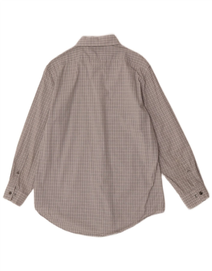 Calvin Klein Camisa Slim Fit para Hombre Talla 15 1/2 Cuadro Gris Medio
