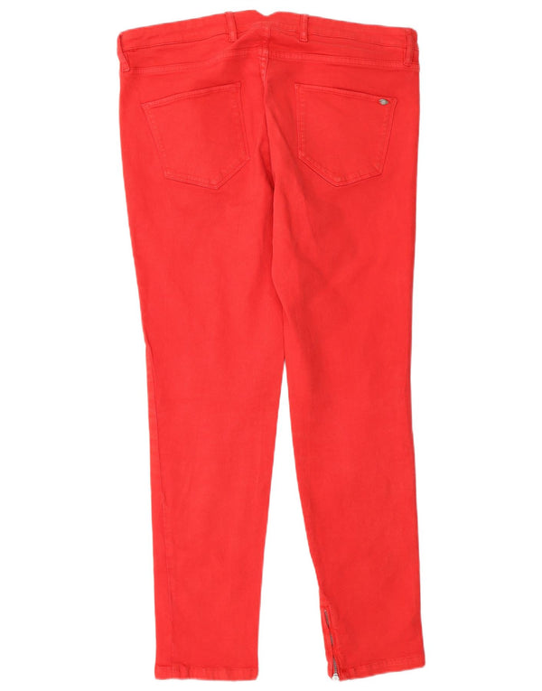 Massimo Dutti Vaqueros Cortos Ajustados para Mujer EU 42 Large W32 L28 Rojo