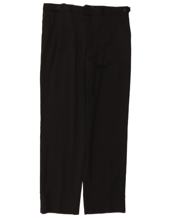 Marks & Spencer Pantalón de traje recto para hombre W34 L31 Lana negra