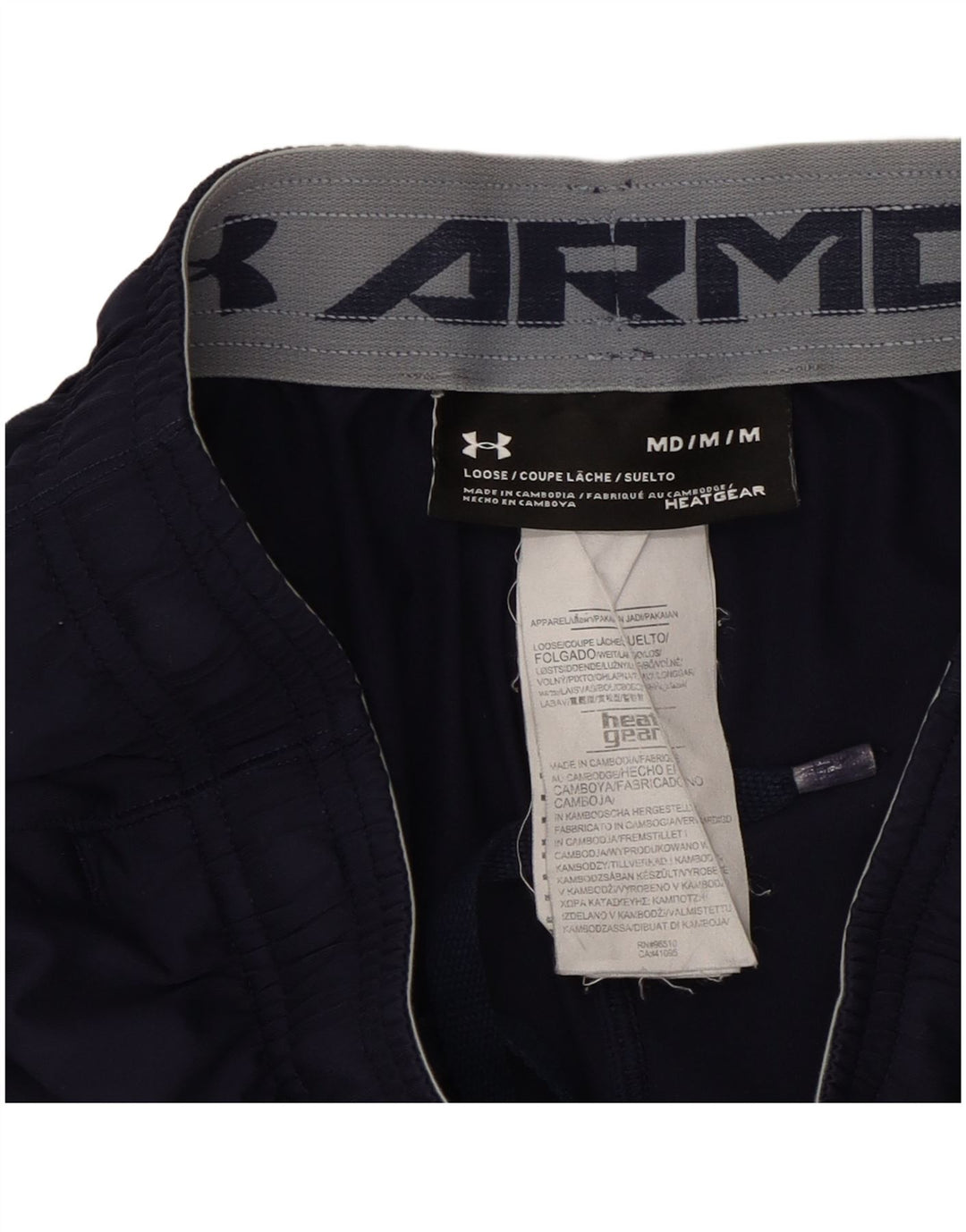 Under Armour Pantalones cortos deportivos Heat Gear para hombre Poliéster azul marino mediano
