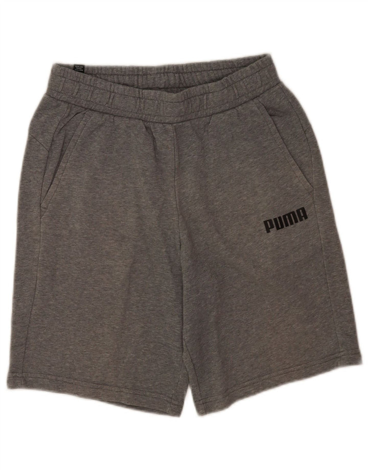 Pantalones cortos deportivos Puma para hombre de algodón moteado gris medio