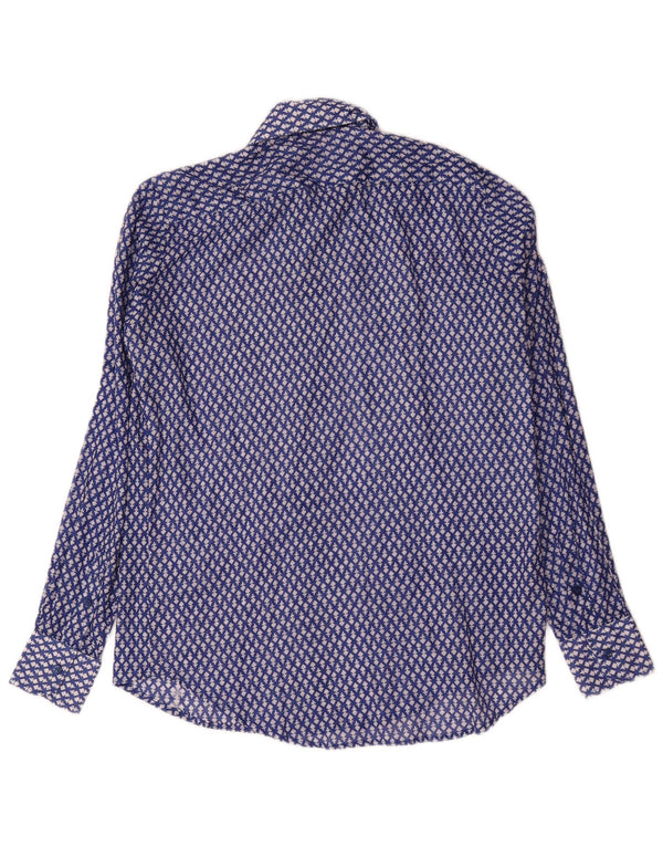 Camisa vintage para hombre azul medio floral