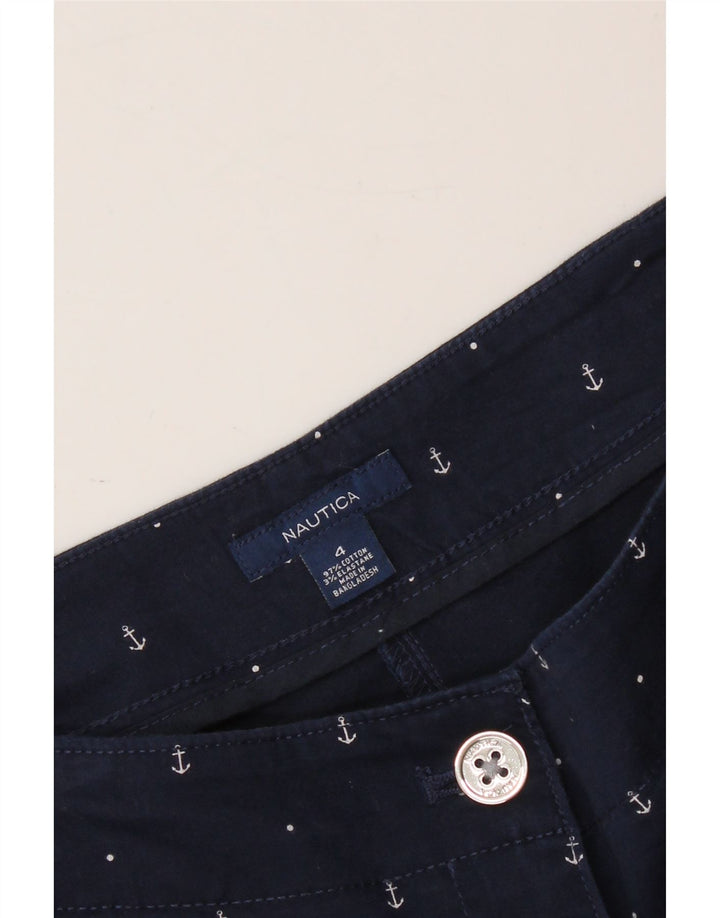 NAUTICA Womens Abstract Pattern Chino Shorts US 4 Small W30 Navy Blue Vintage Nautica and Second-Hand Nautica from Messina Hembry 