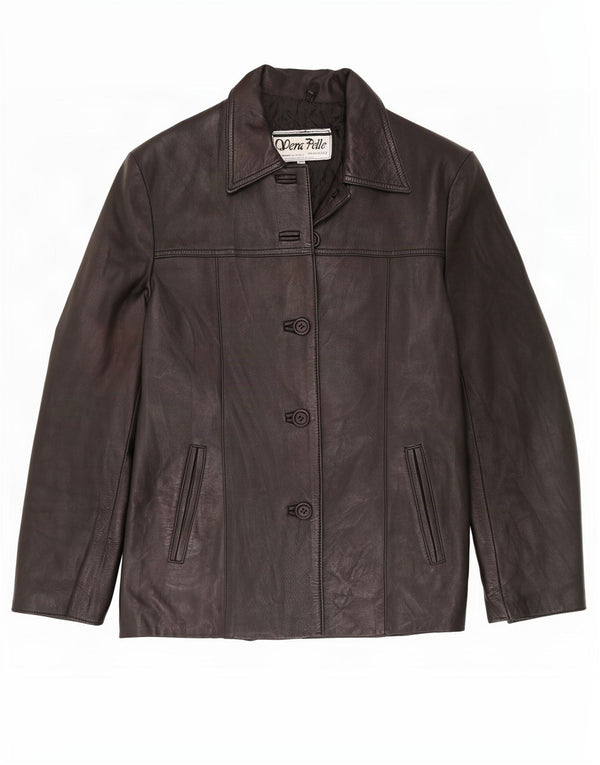 Lavorazione Artigiana Chaqueta de cuero para mujer IT 44 Medium Black Classic