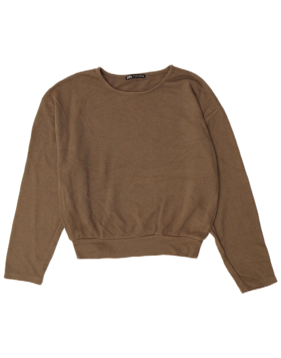 ZARA Mujer Sudadera Jumper UK 42 Viscosa Marrón Medio