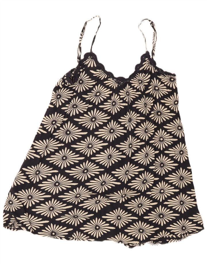Volcom Cami Top para mujer UK 40 Grande Viscosa floral negra