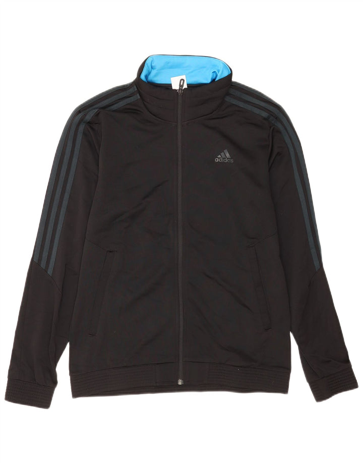 Adidas - Chaqueta de chándal para hombre, talla 40/42, poliéster negro mediano