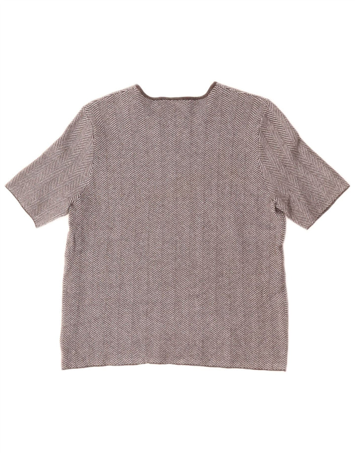 ZARA Camiseta Mujer Top UK 10 Small Gris Espiga Viscosa