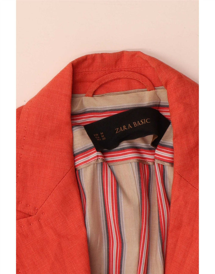 Zara Chaqueta Blazer De 1 Botón para Mujer UK 42 Naranja Mediana