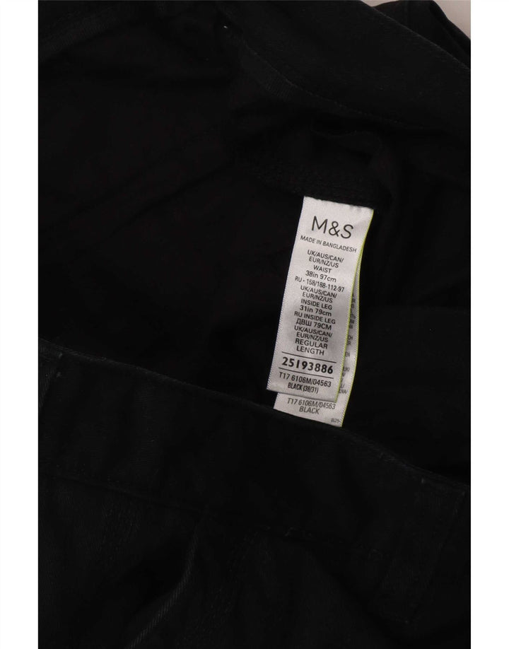 Marks & Spencer Pantalones cargo rectos para hombre W38 L31 Algodón negro