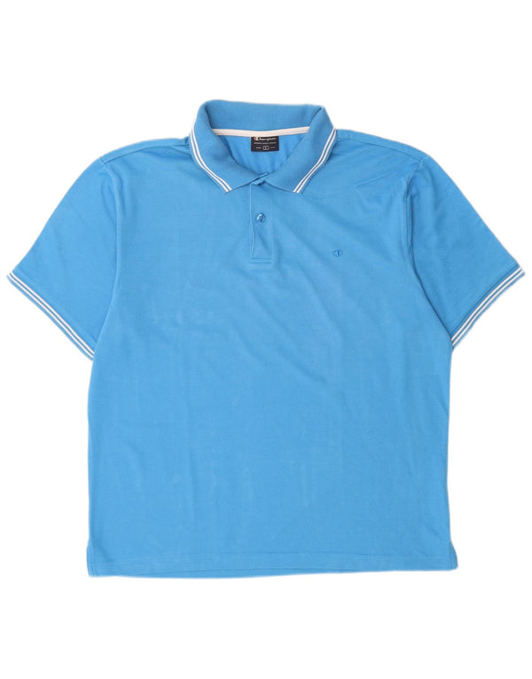 Champion Polo para hombre de algodón azul grande