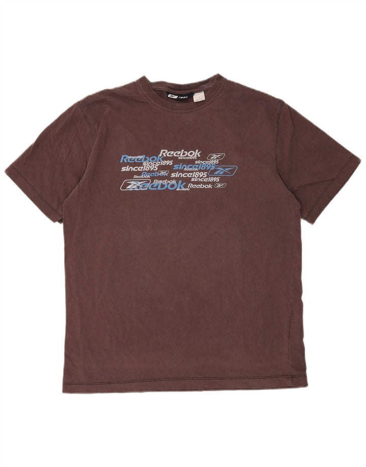 Reebok - Camiseta gráfica para hombre, talla grande, algodón marrón