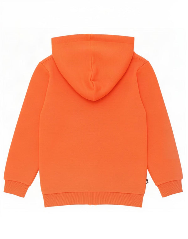 Puma Sudadera con capucha y cremallera gráfica para niños de 3 a 4 años, algodón naranja