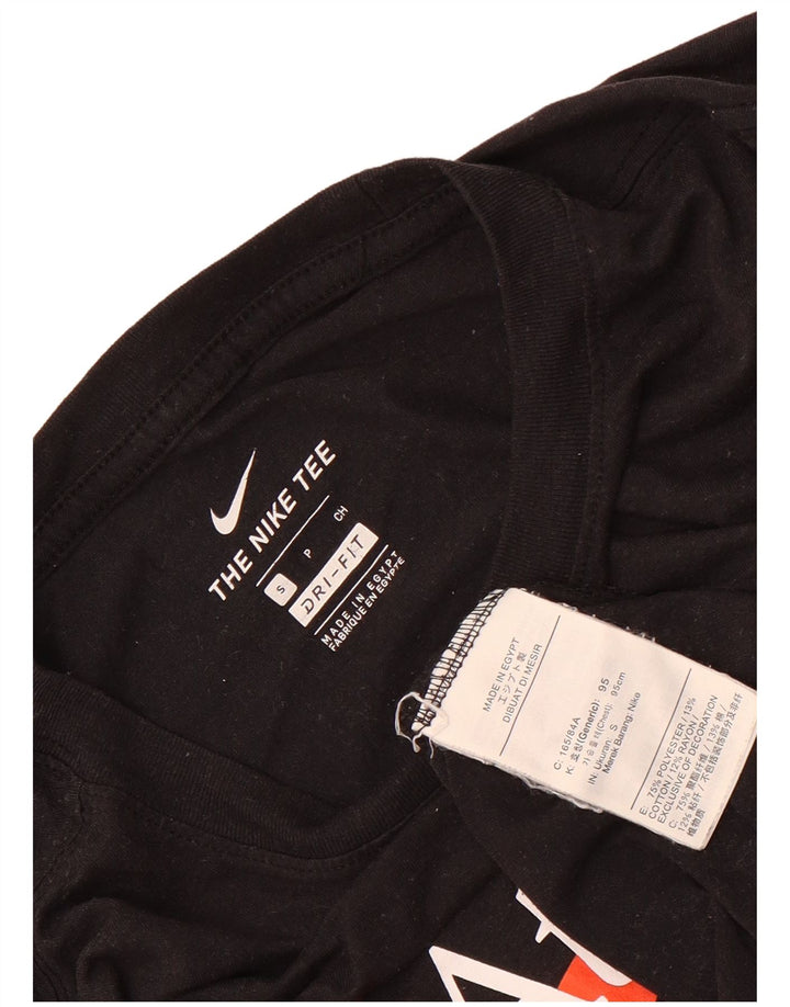 Nike Dri Fit Graphic Camiseta para hombre, talla pequeña, poliéster negro