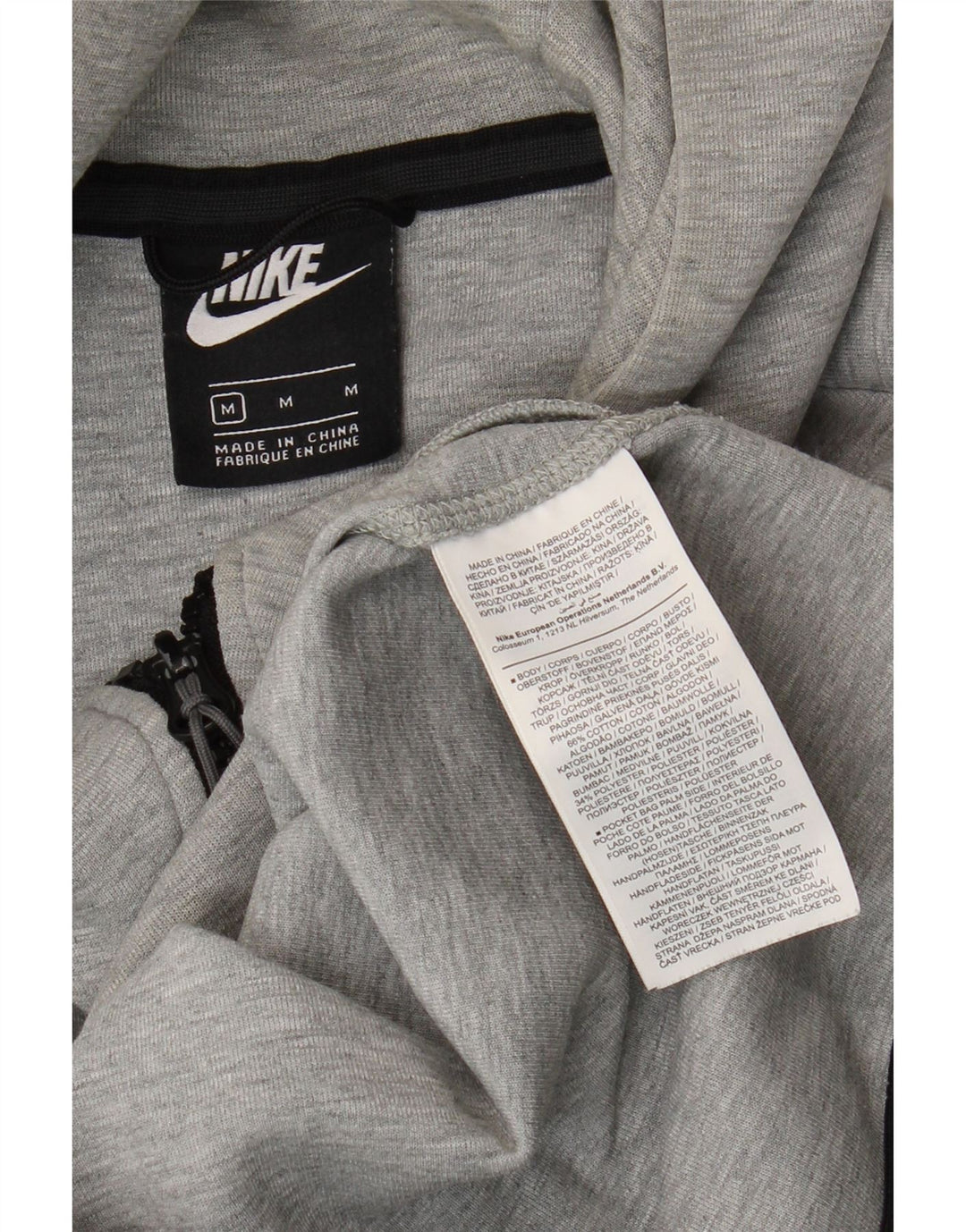 Nike - Sudadera con capucha y cremallera para hombre, algodón gris medio