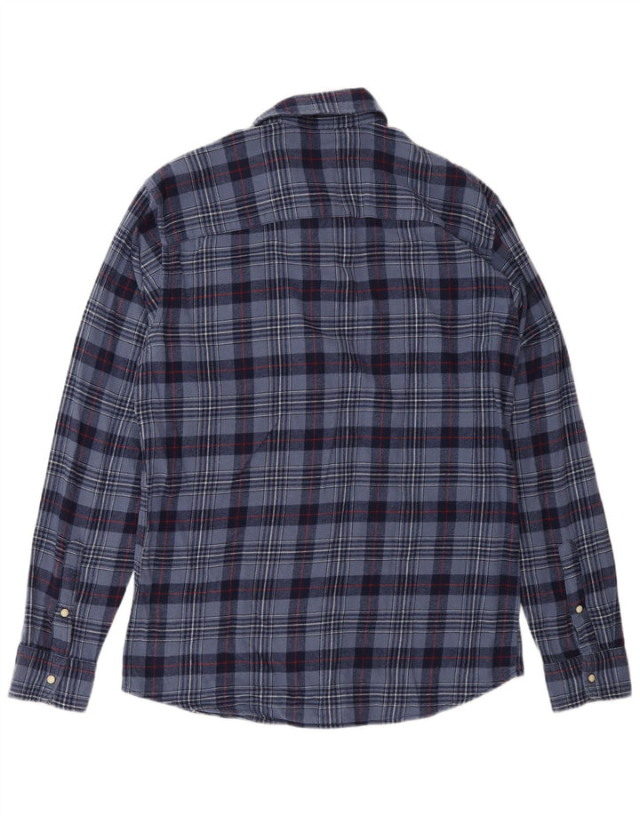 Jack & Jones Hombre Camisa De Franela De Algodón A Cuadros Azul Marino Mediano