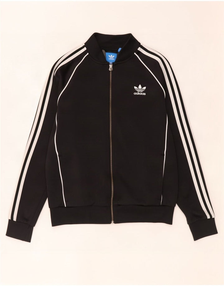 Adidas - Chaqueta de chándal para mujer, talla 40, talla mediana, poliéster negro