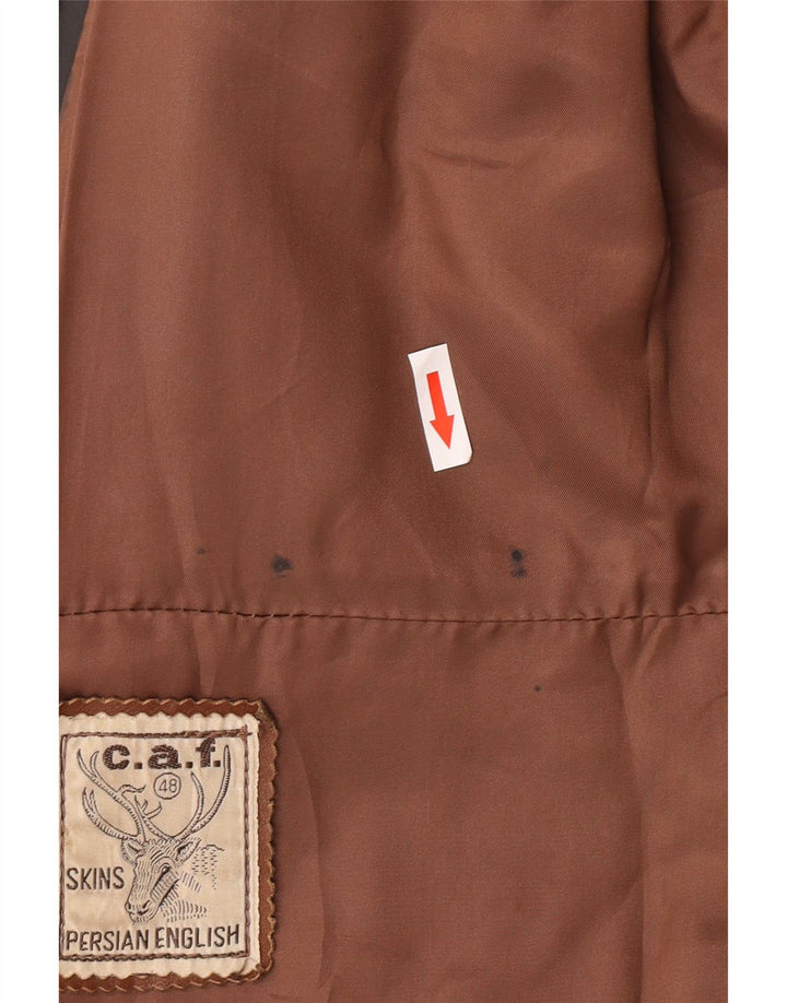 Vintage mujer chaqueta de cuero Reino Unido 10 pequeño cuero negro