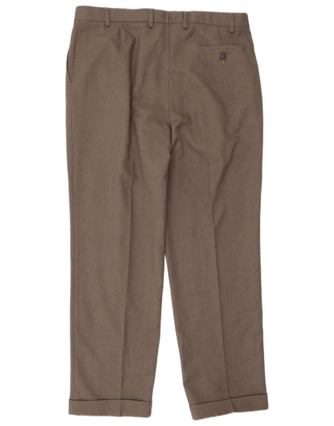 Marks & Spencer Pantalón de traje con pinzas para hombre W36 L31 Poliéster gris
