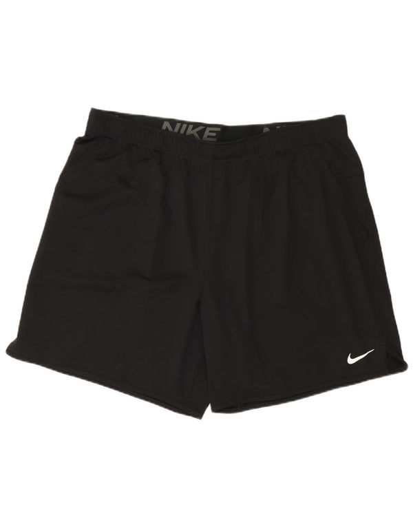Nike - Pantalones cortos deportivos Dri Fit para hombre, talla 2XL, poliéster negro
