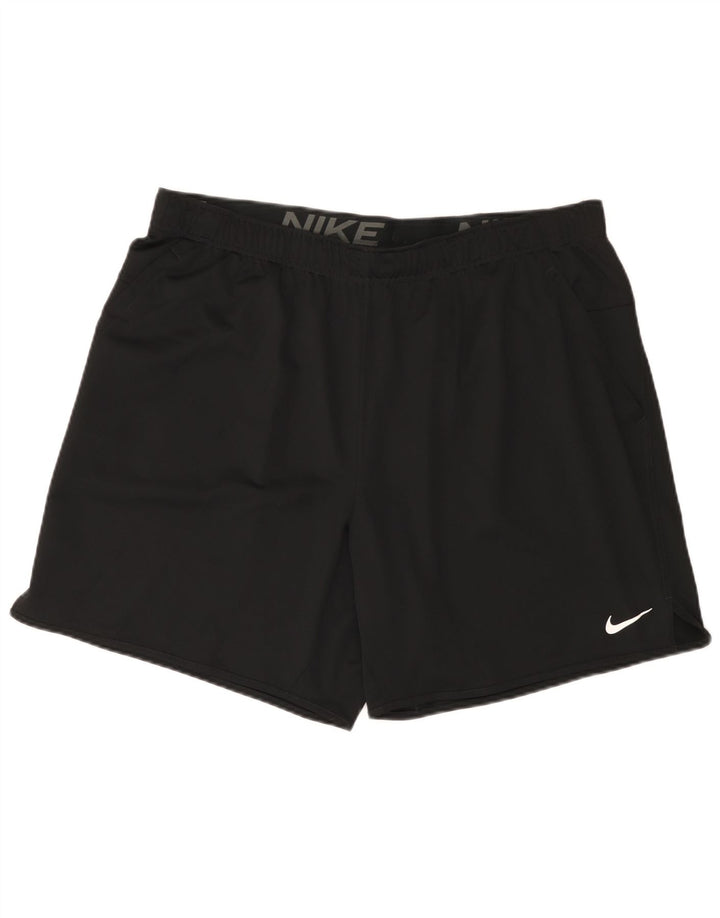 Nike - Pantalones cortos deportivos Dri Fit para hombre, talla 2XL, poliéster negro