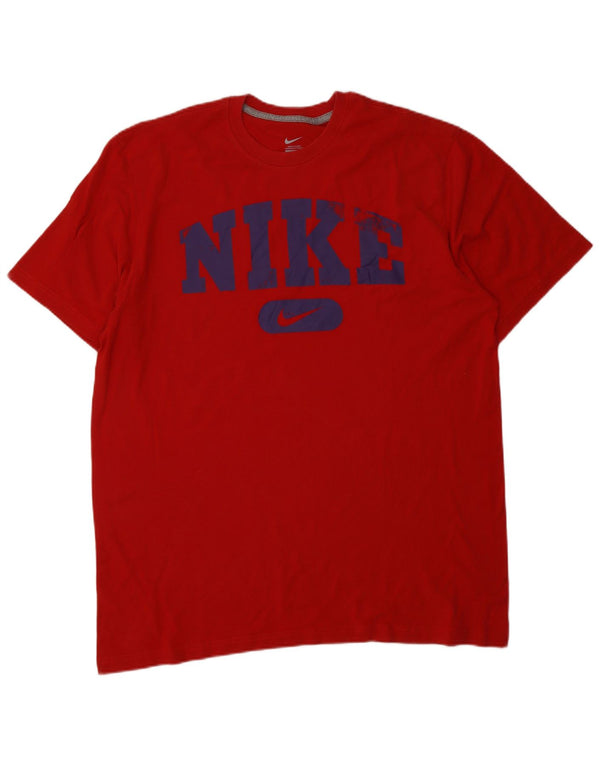 NIKE Hombre Camiseta Gráfica Top XL Rojo