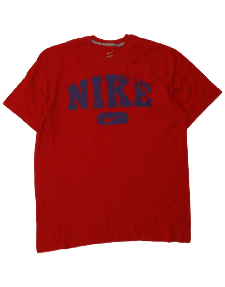 NIKE Hombre Camiseta Gráfica Top XL Rojo
